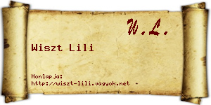 Wiszt Lili névjegykártya